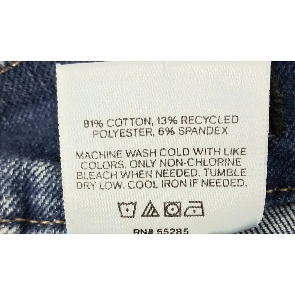 Express Jeans Women's Large Blue Straight Ankle High Rise Flexx Hyper Stretch